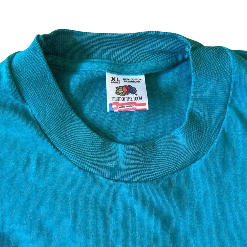 Vintage Single Stitch Pocket T-Shirt Alpine Cigarette Skier Blue 100% Cotton USA - Picture 6 of 14